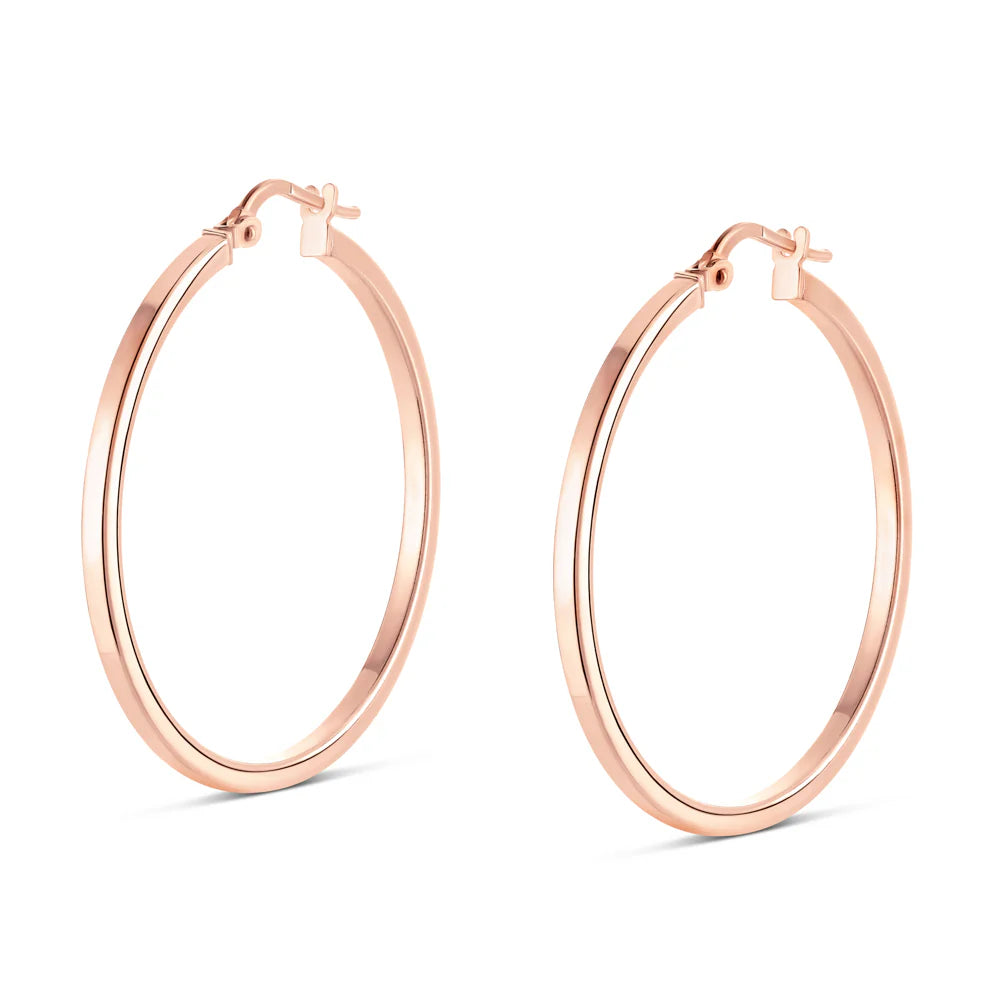 Large Square Edge Hoops in Rose 13-403558-03