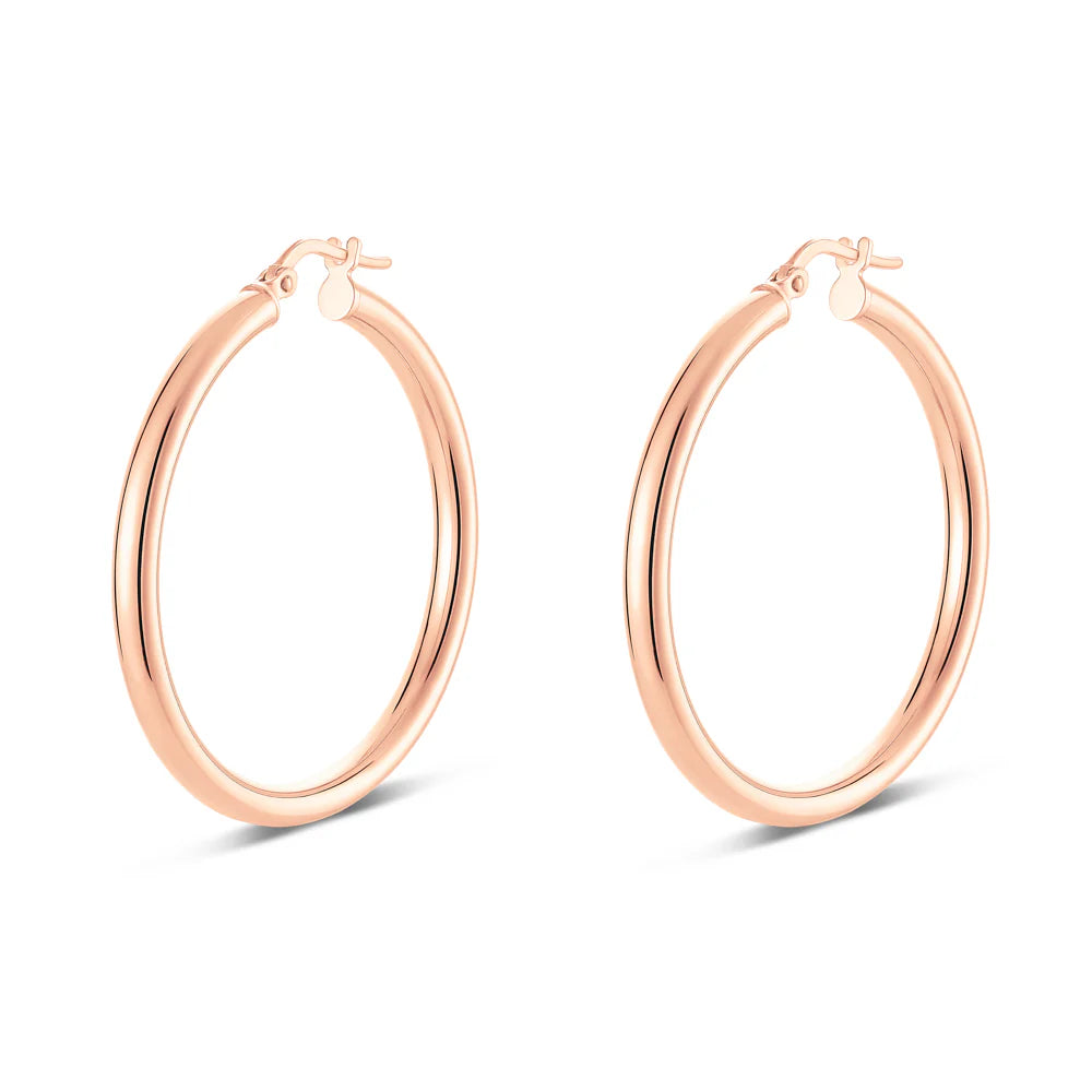 Medium Round Tube Hoops in Rose 13-403560-03