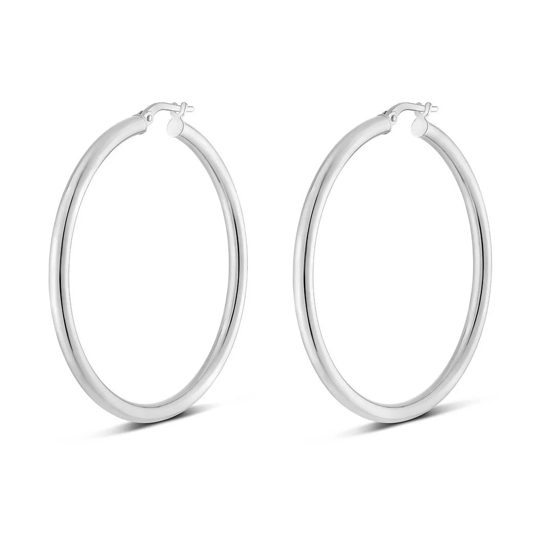 Large Round Tube Hoops in White 13-403561-01