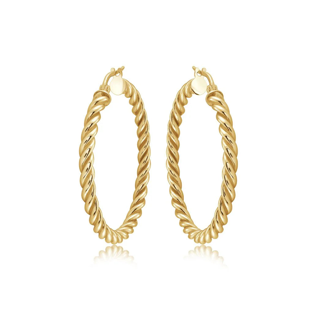 Medium Twist Hoop in Yellow 13-403565-02