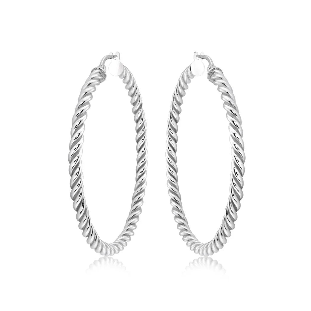 Large Twist Hoop in White 13-403566-01