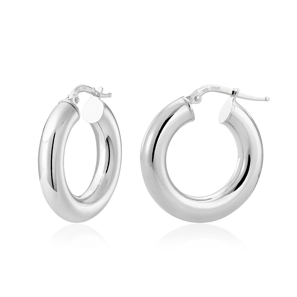 Small 5mm Tube Hoops in White 13-406400-01