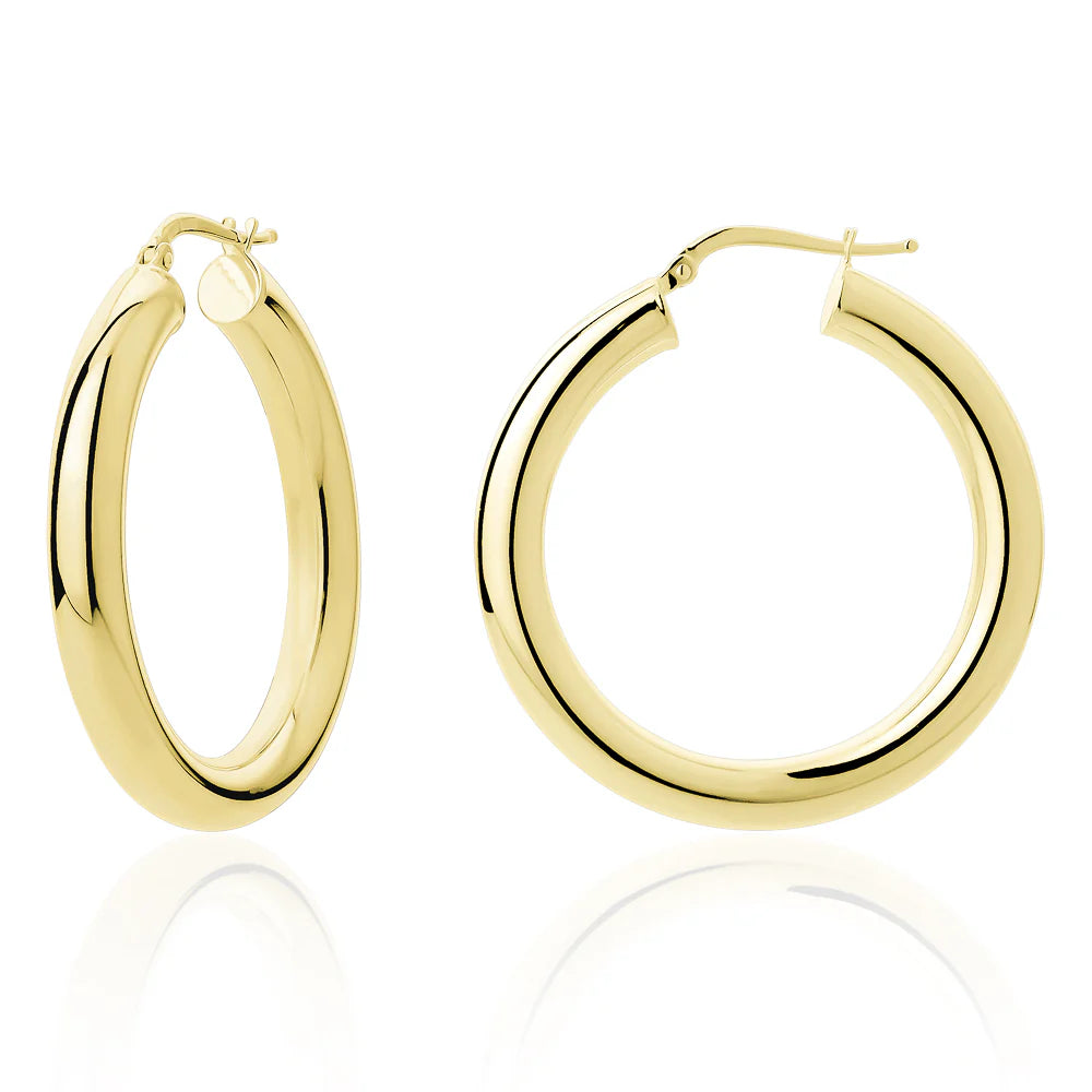 Large 5mm Tube Hoops in Yellow 13-406401-02