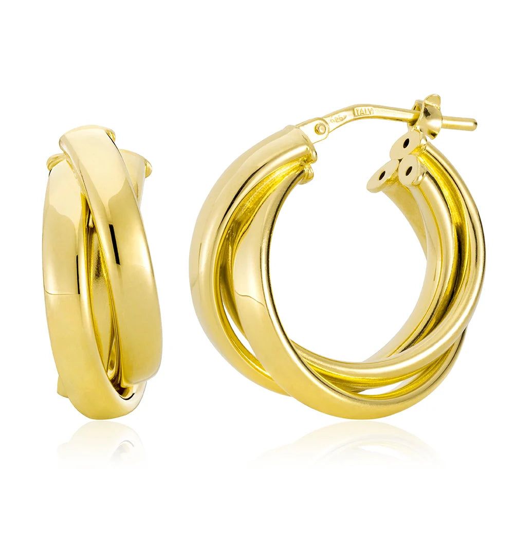 Small Criss Cross Hoops in Yellow 13-406554-02