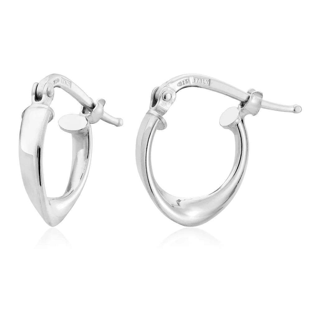 Mini Curved Oval Earrings in White 13-406556-01