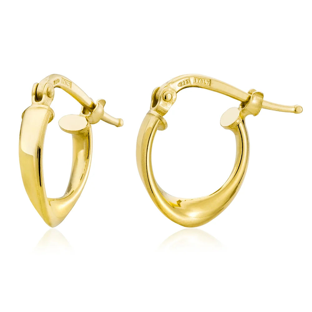 Mini Curved Oval Earrings in Yellow 13-406556-02