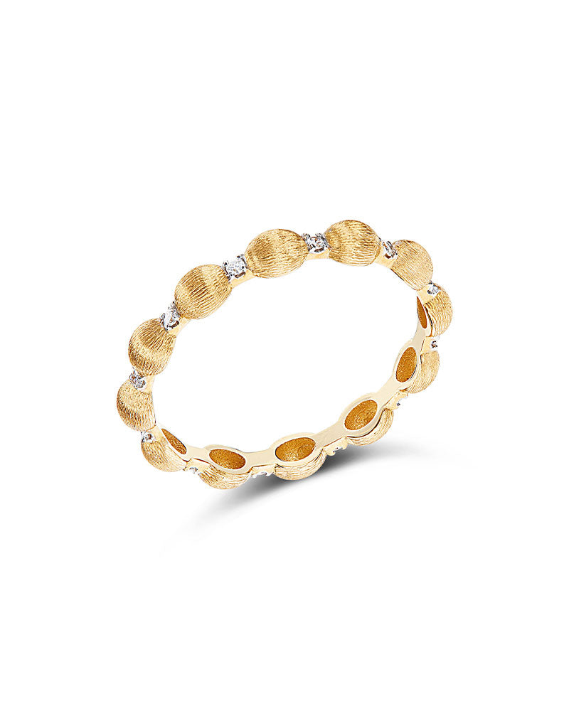 Nanis "DANCING ELITE"" DIAMONDS ACCENTS AND TINY HAND-ENGRAVED GOLD BOULES RING AS15-583