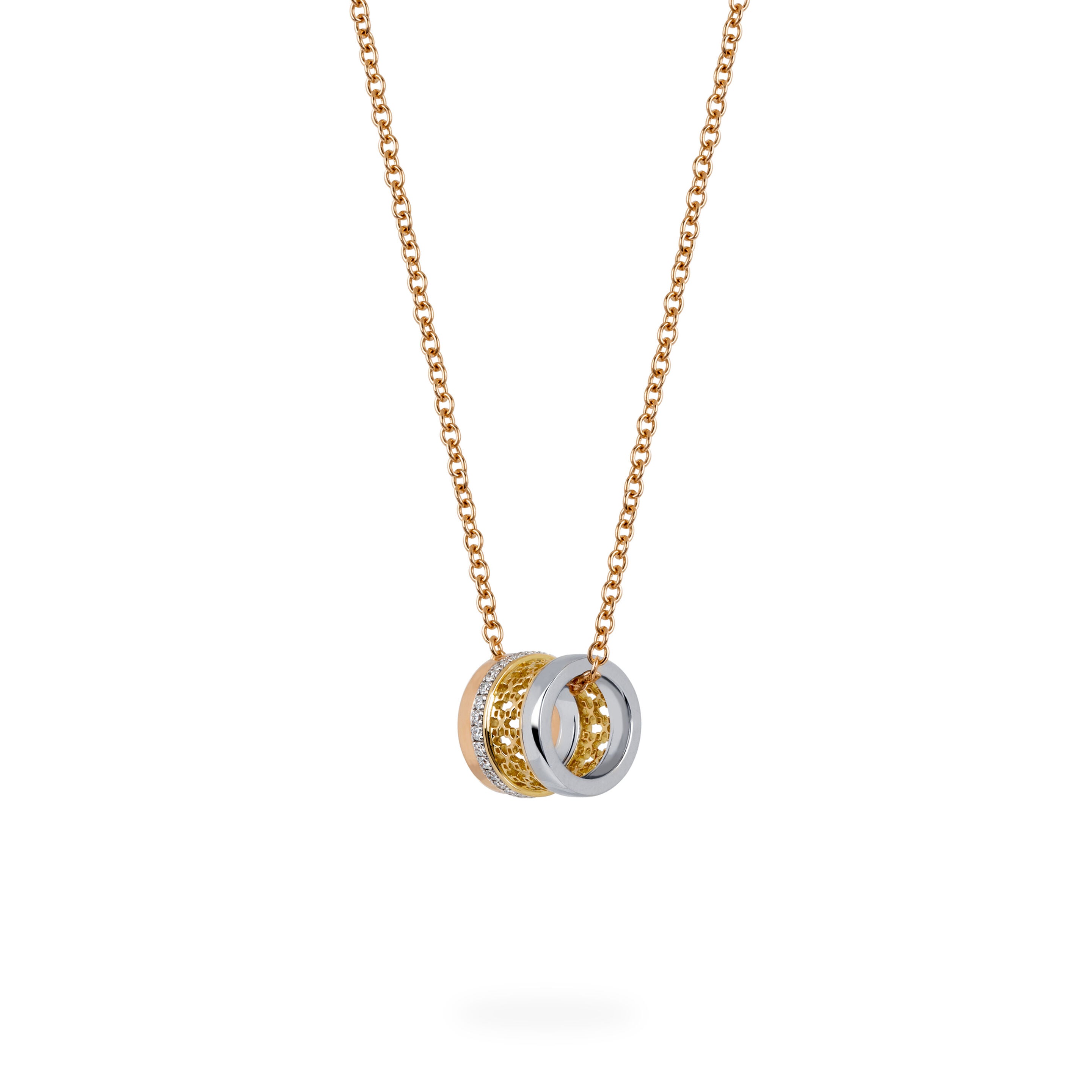 Birks Dare to Dream ® Diamond Barrel Pendant, Tri-Gold 450008640409