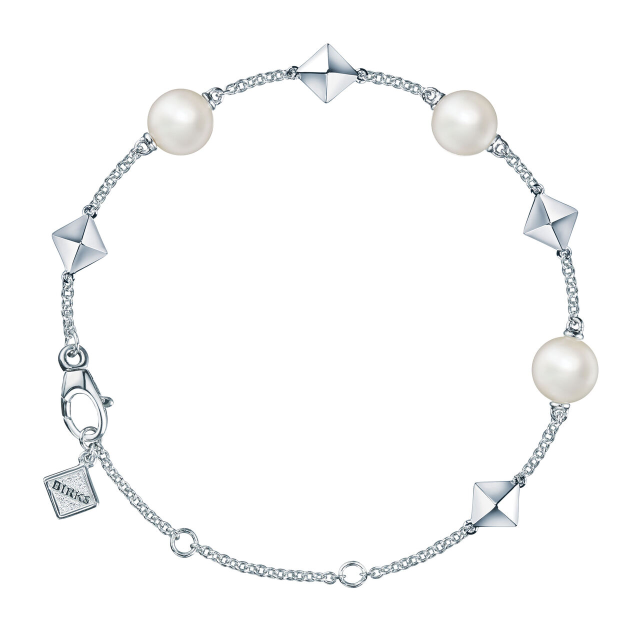 Birks Rock & Pearl Freshwater Pearl and Stud Silver Bracelet 450009223847