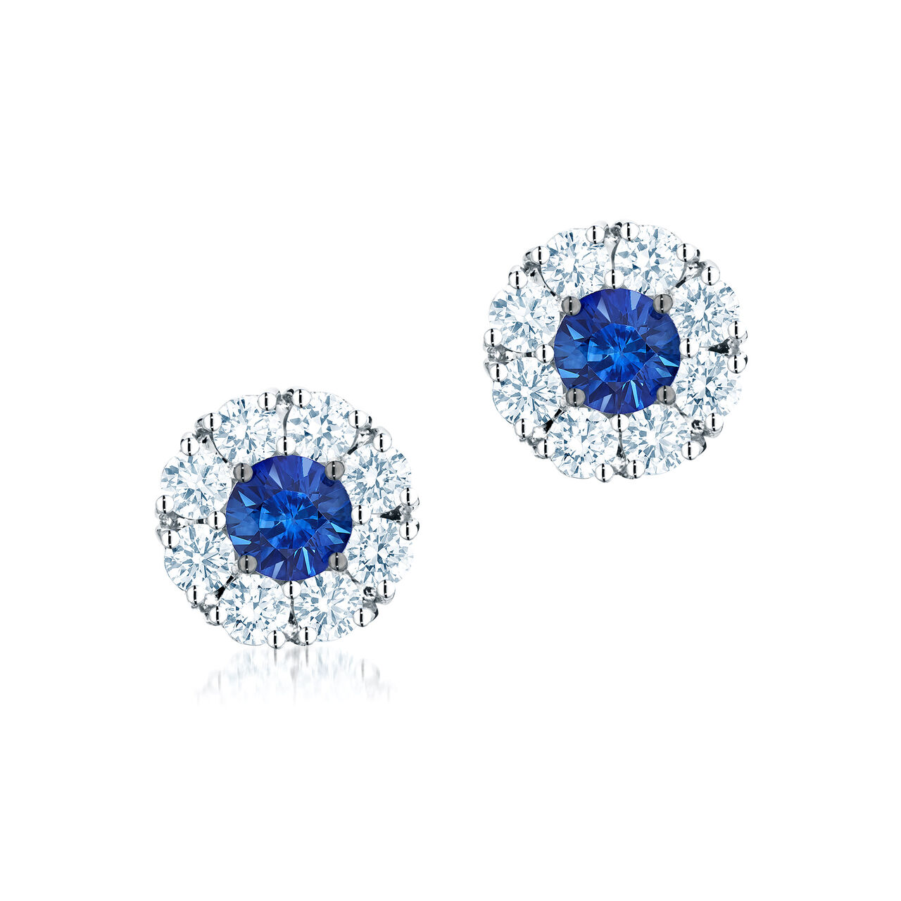 Birks Snowflake Cluster Diamond Earrings with Sapphire 450009713324