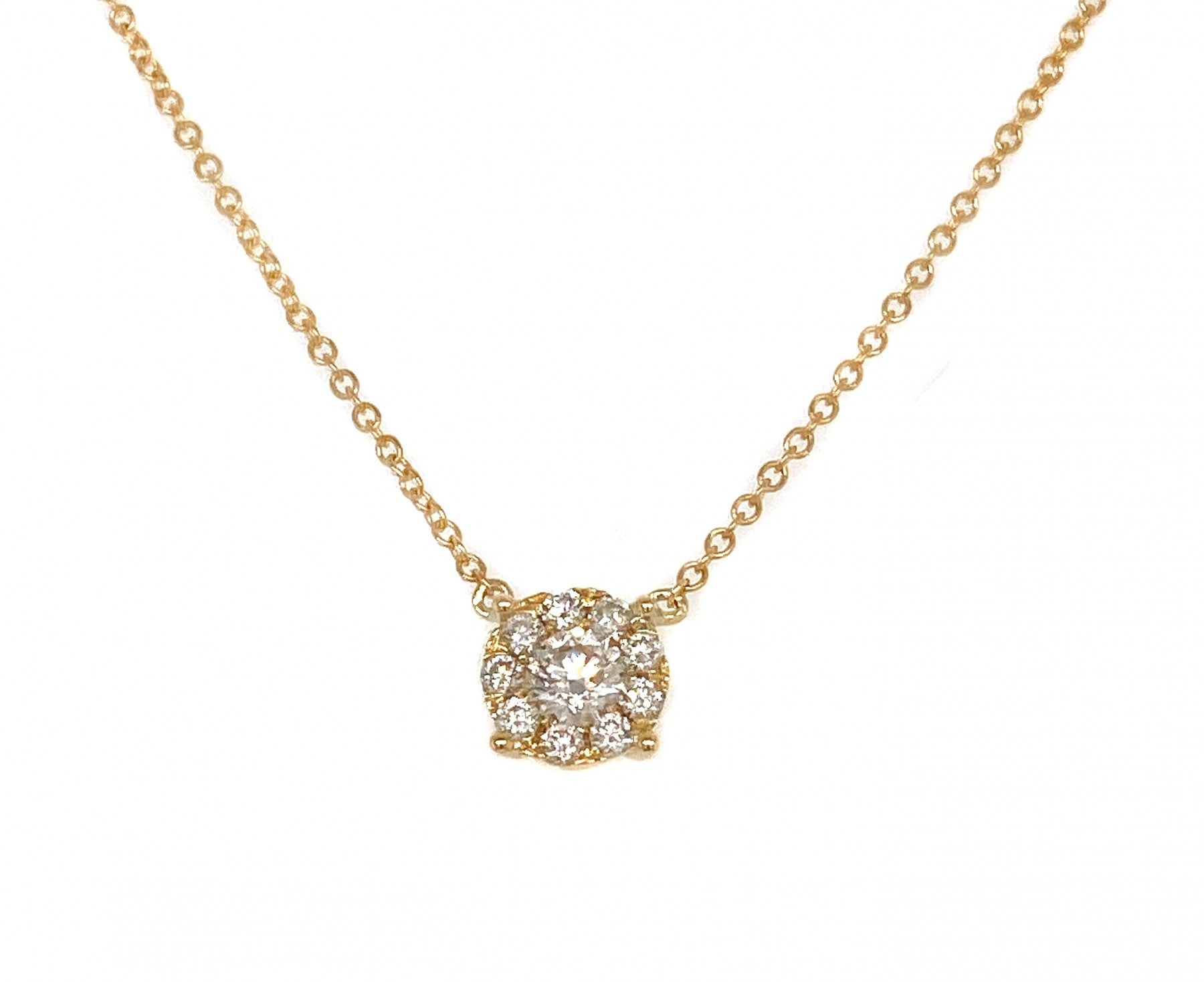 MISS MIMI 14K YELLOW GOLD DIAMOND CLUSTER PENDANT 0.10CT 04-013829Y