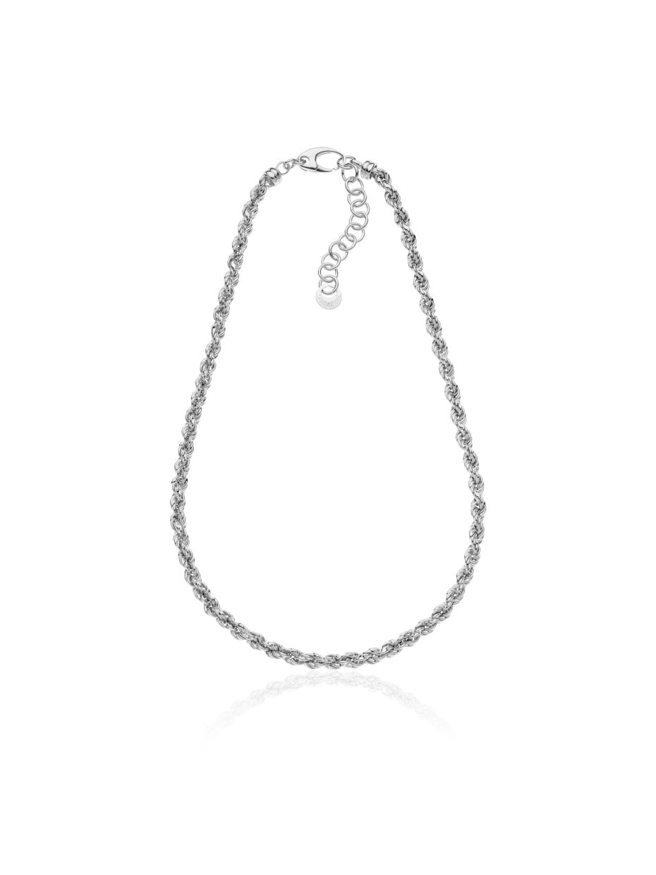 Silver rope chain necklace 551004