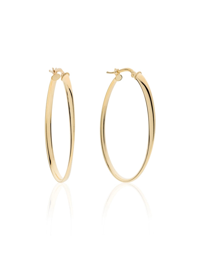 Maxi oval hoop golden silver earrings 551029