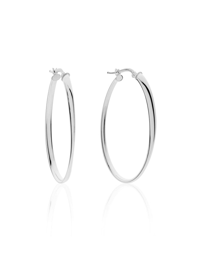 Maxi oval hoop silver earrings 551030