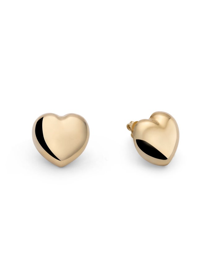 Golden silver earrings with hearts 571961