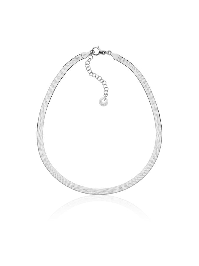 Herringbone silver chocker 557151