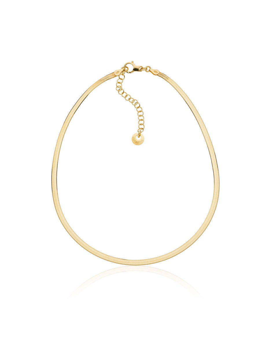 Herringbone golden silver necklace 557249