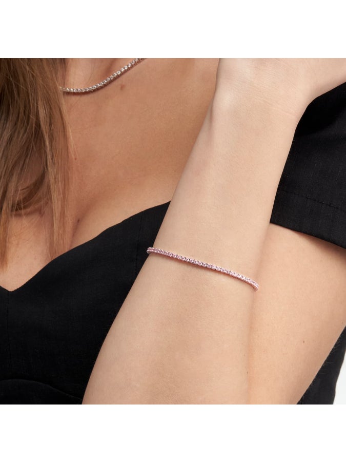 Tennis bracelet with pink zirconia 520812