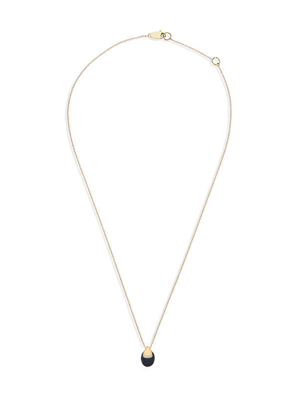 "Mystery Black" Gold, diamond accents and Black Onyx pendant (SMALL) CS2-599