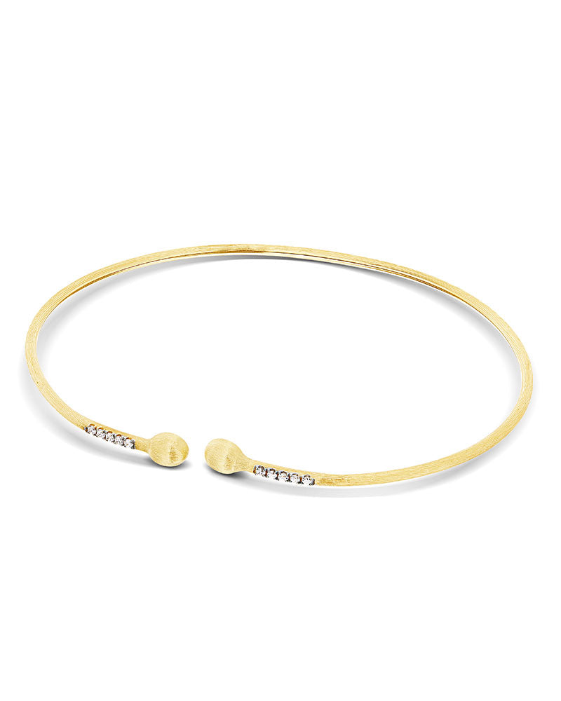 "DANCING ƒLITE" GOLD AND DIAMONDS HANDMADE LIGHT BANGLE BS7-583