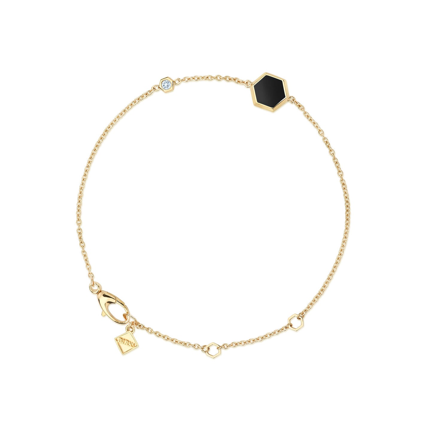 Birks Bee Chic® Yellow Gold Onyx and Diamond Bracelet 450018081865