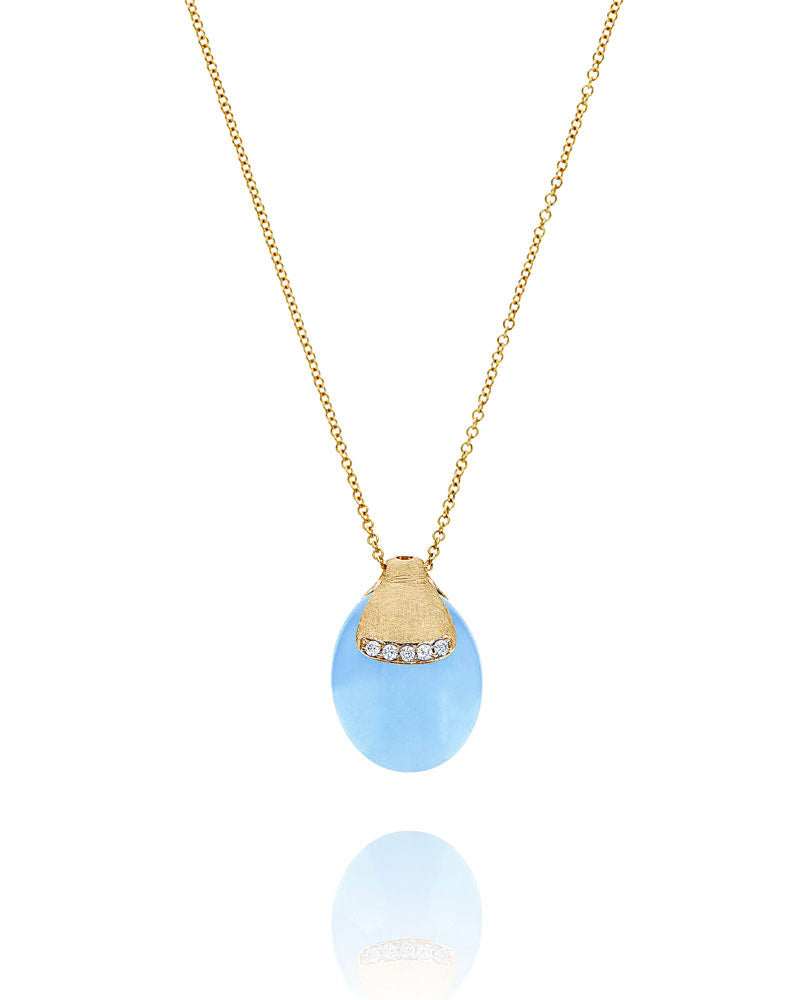 "AZURE" GOLD, DIAMONDS AND AQUAMARINE PENDANT CS3-587