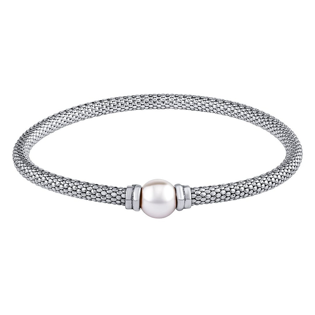 Silver bracelet with natural pearls 370160