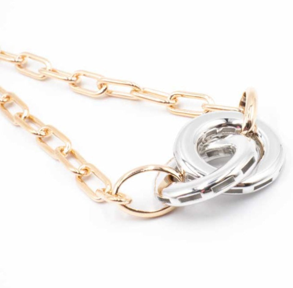 Pesavento Elegance Incrocio Pink Bracelet TWO TONE WELGD044