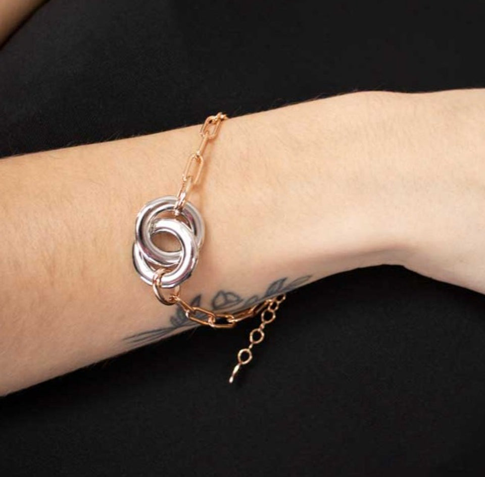 Pesavento Elegance Incrocio Pink Bracelet TWO TONE WELGD044