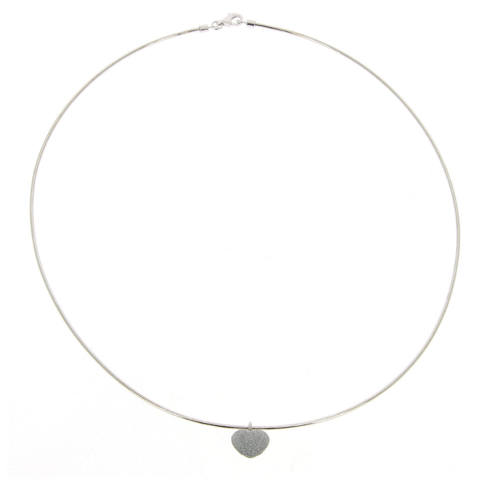 RHODIUM HEART GREY DUST NECKLACE WDNAG078