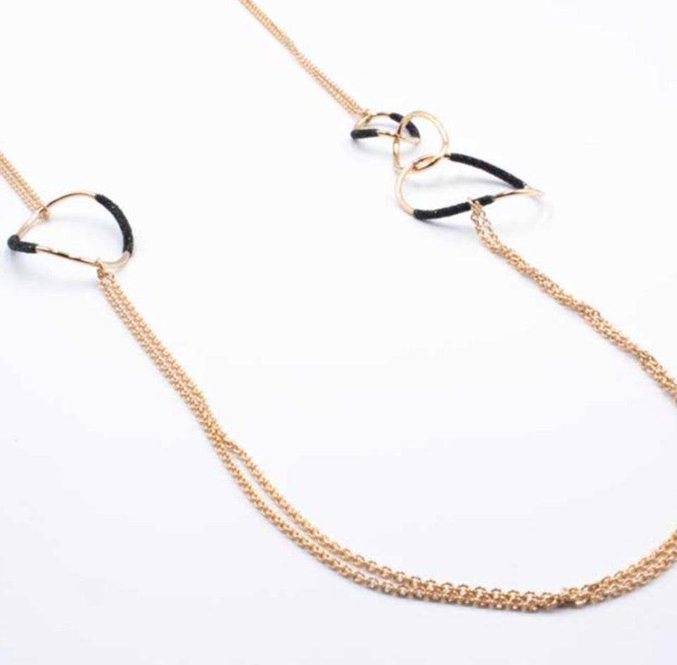 PESAVENTO POLVERE LONG OVAL NECKLACE PINK/BLACK WPLVE-1246