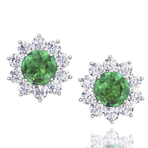 MISS MIMI STERLING SLVER ANTIQUE FLOWER EMERALD 13-143019-03GR