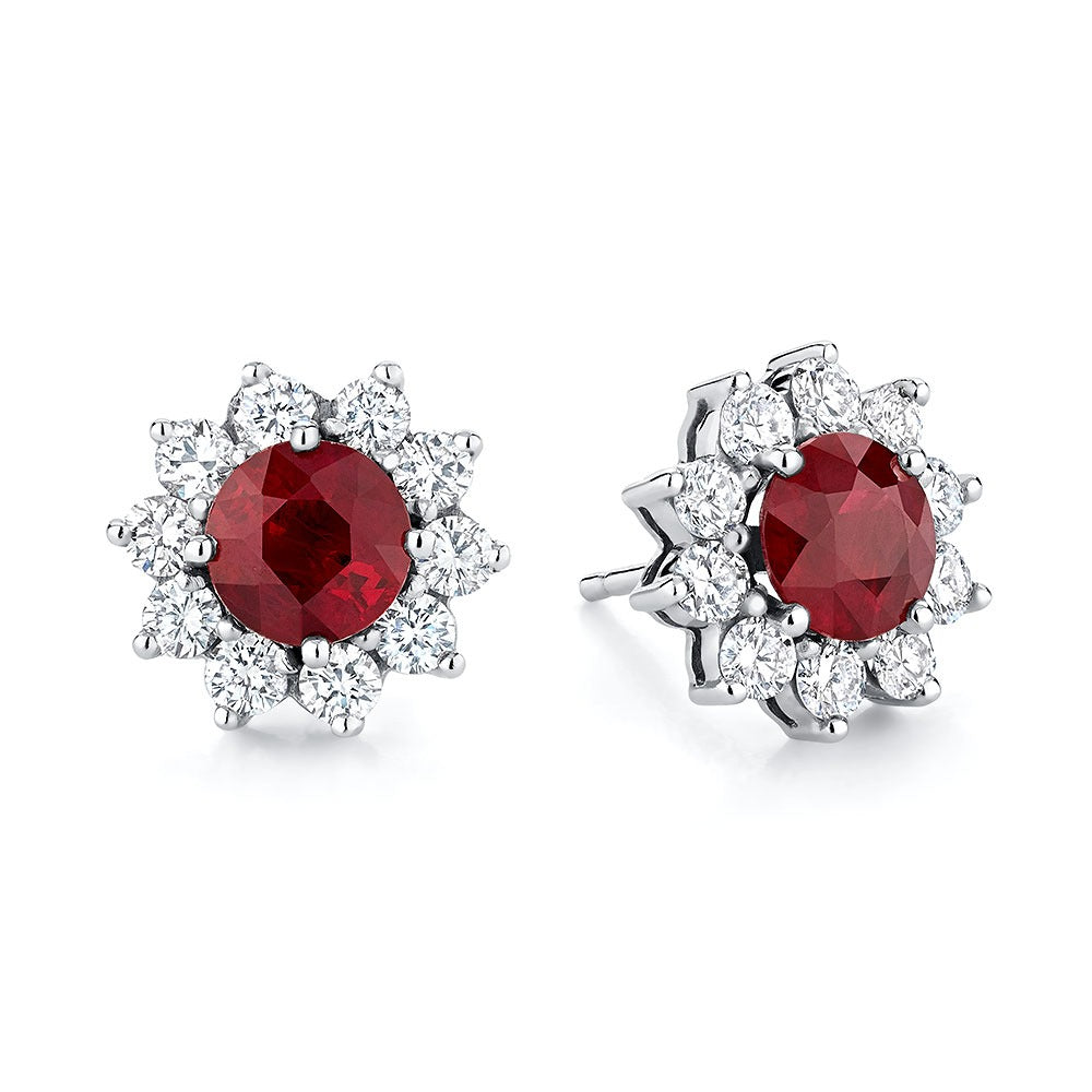 MISS MIMI STERLING SILVER ANTIQUE FLOWER RUBY 13-143019-01RD