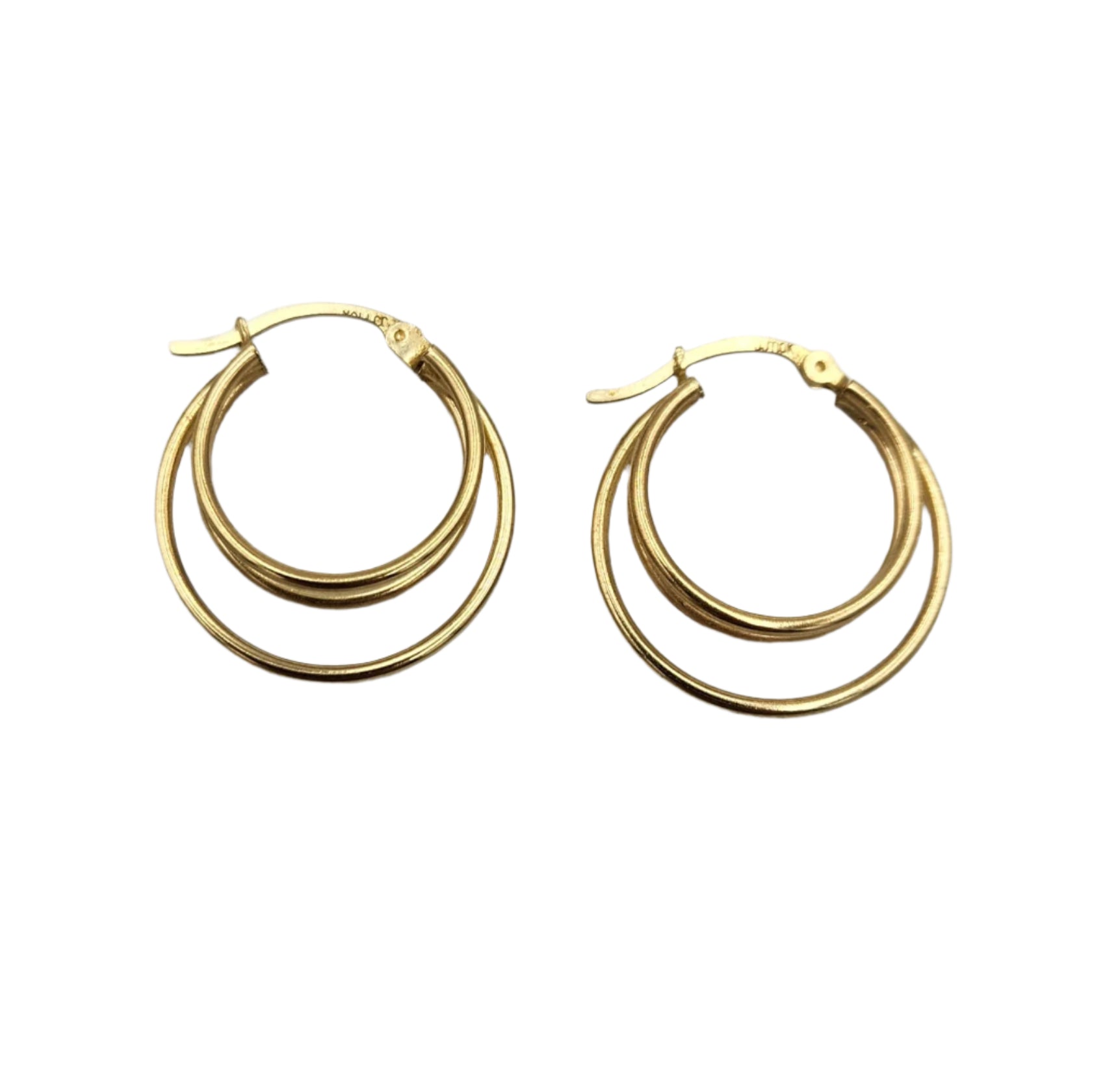 MISS MIMI STERLING SILVER DOUBLE CIRCLE HOOP IN GOLD PLATED 13-406555-02