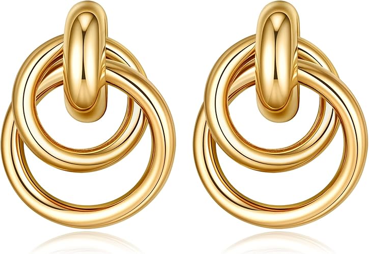 MEDIUM Double Circle Earrings in Yellow 13-406559-02
