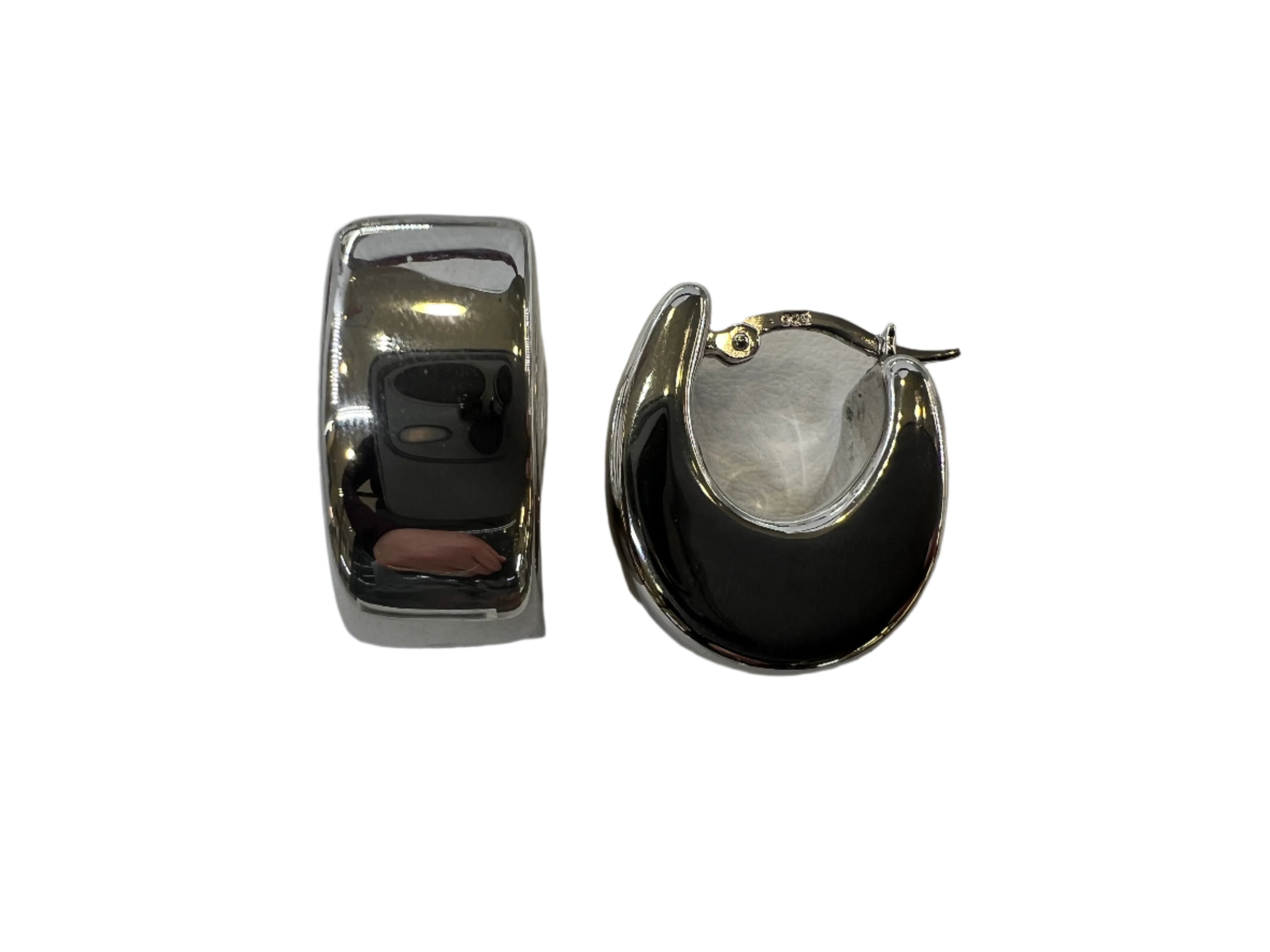 MISS MIMI CHUNKY HALF MOON EARRINGS STERLING SILVER 13-156806-01