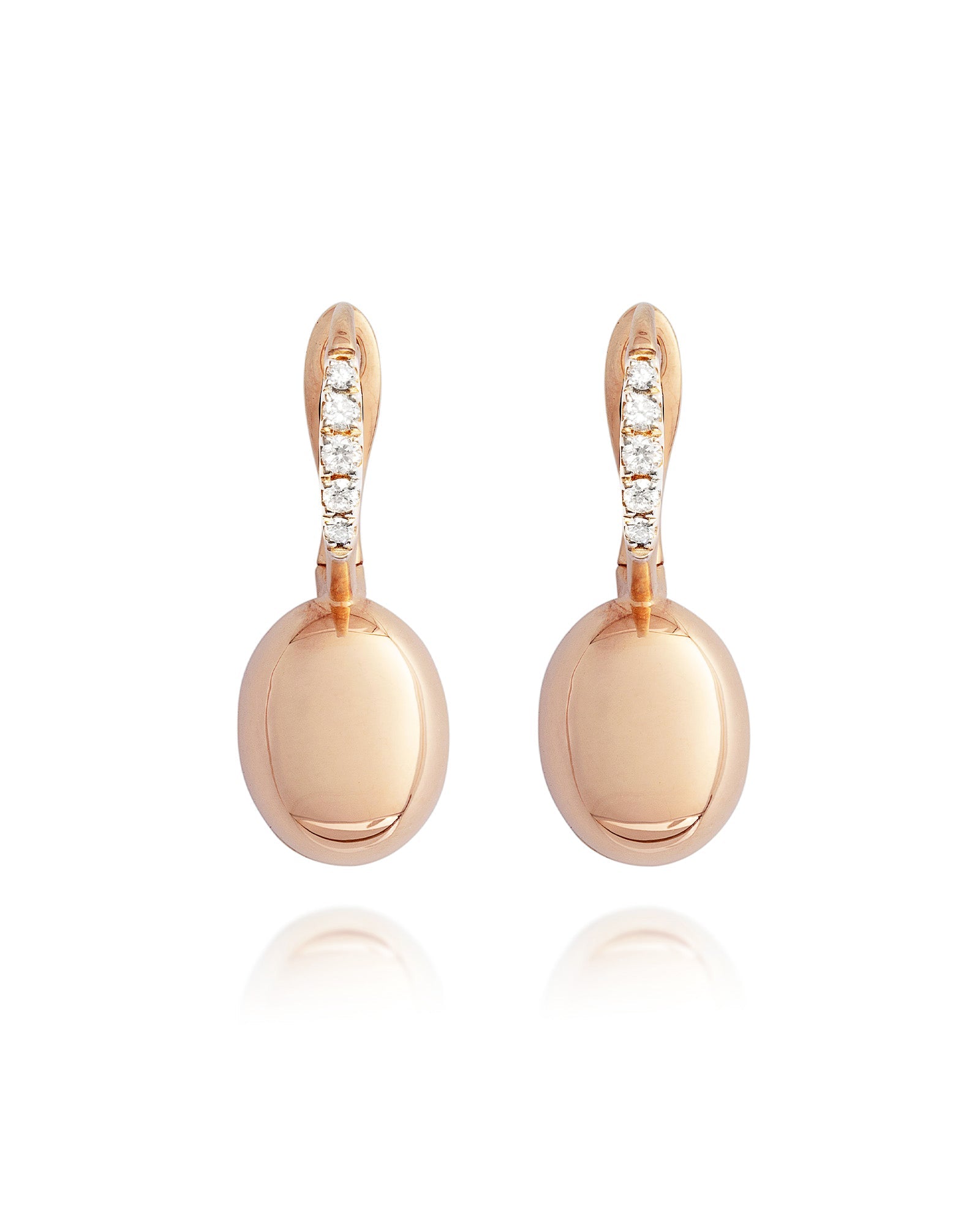 "Ciliegine" rose gold boules and diamonds details earrings (small) OS17-583R
