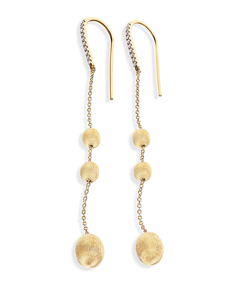 Nanis "SOFFIO" GOLD AND DIAMONDS LONG EARRINGS OS23-583