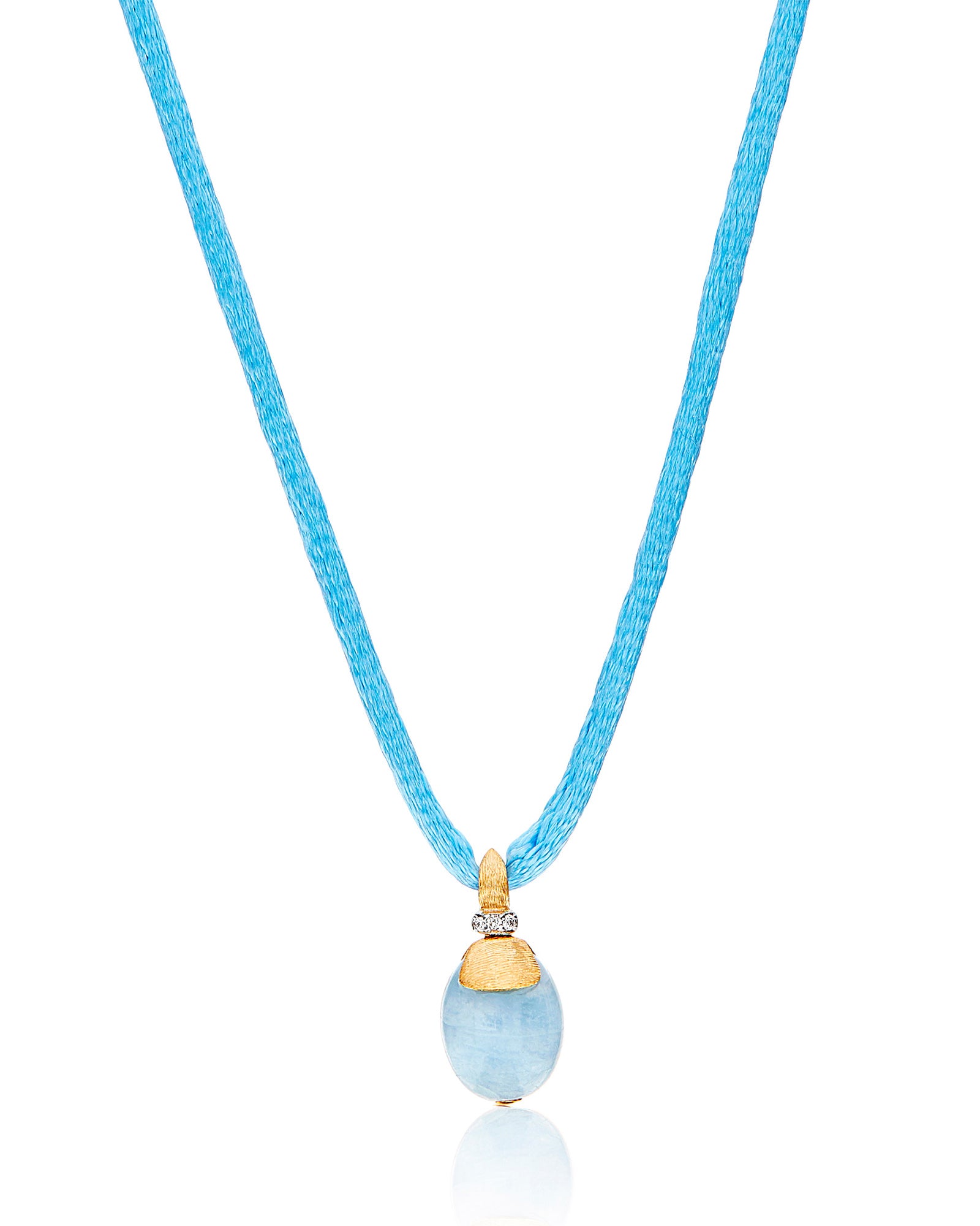 AZURE "AMULETS" GOLD, DIAMONDS AND MILKY AQUAMARINE PENDANT (SMALL) PS12-603