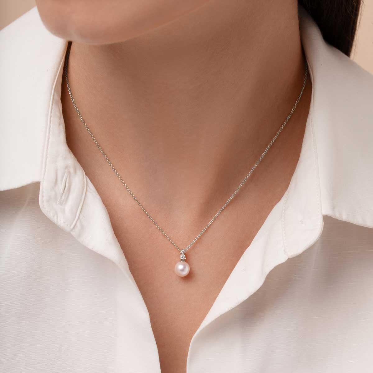 DIAMOND CLASSIC AKOYA PEARL PENDANT QYP2400-7X