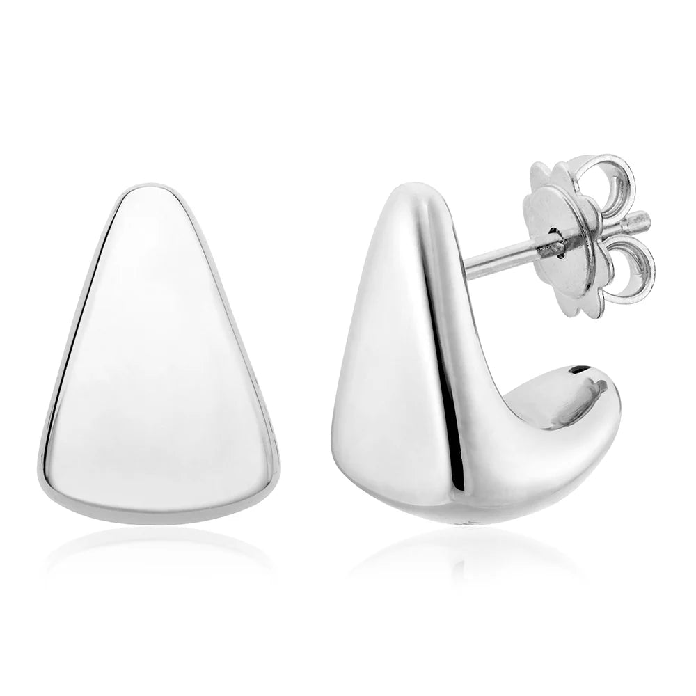 Triangle Stud Earrings in White 13-156575-01