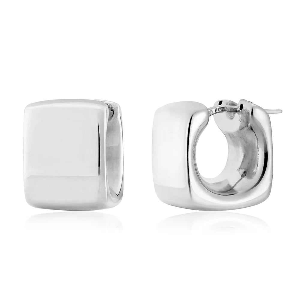 Bubble Square Hoops in White 13-156580-01