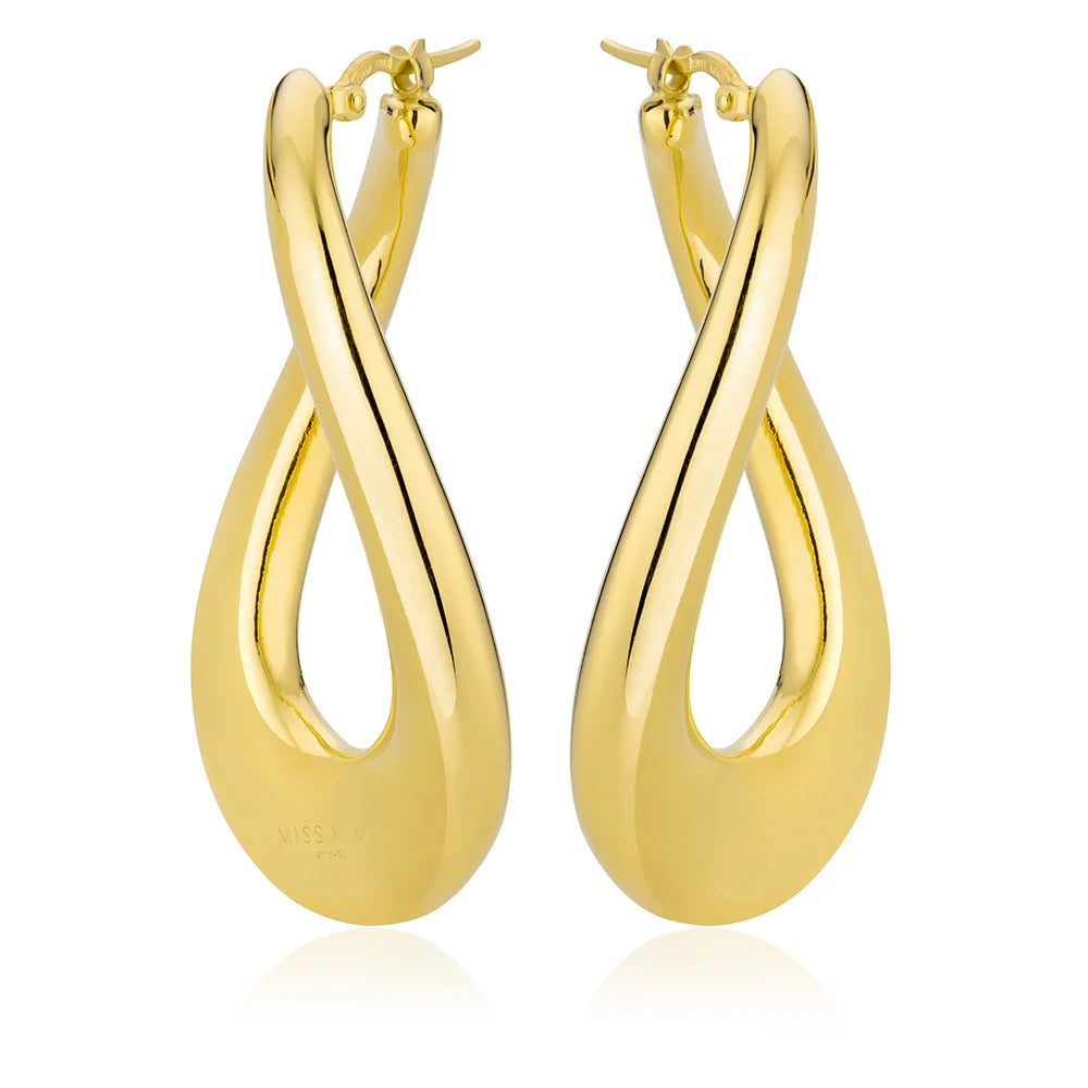 Large Oval Twist Earrings in Yellow 13-156592-02