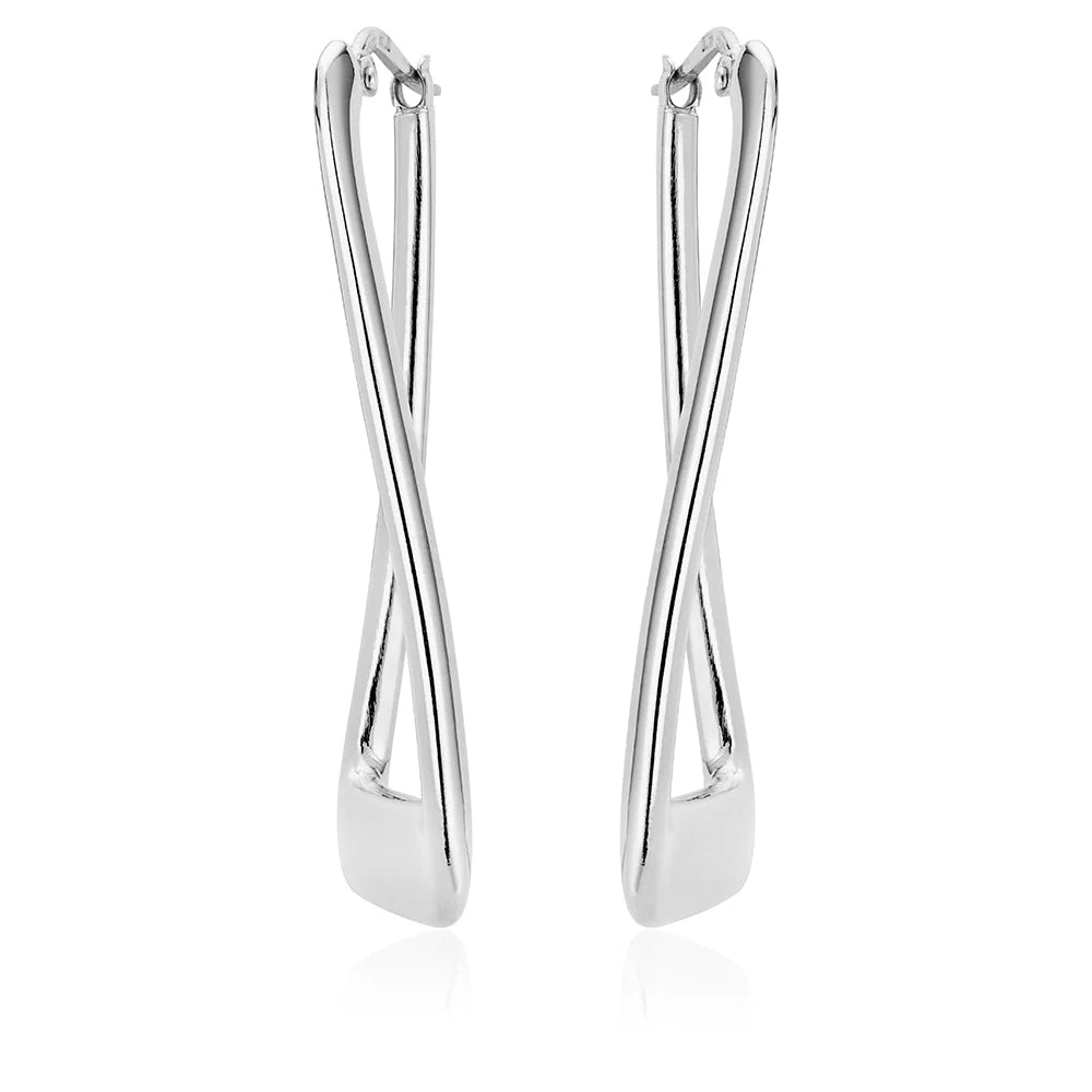 Rectangular Twist Earrings in White 13-156597-01