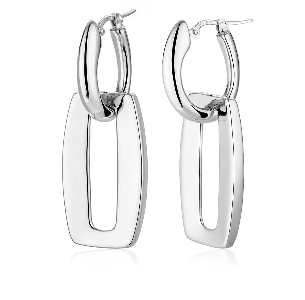Geometric Drop Earrings in White 13-156598-01