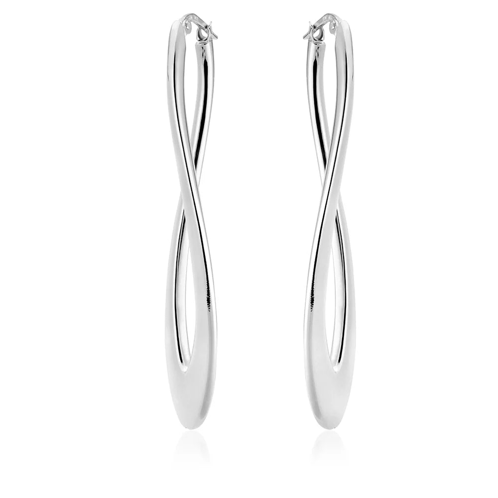 Long Twist Earrings in White 13-156602-01