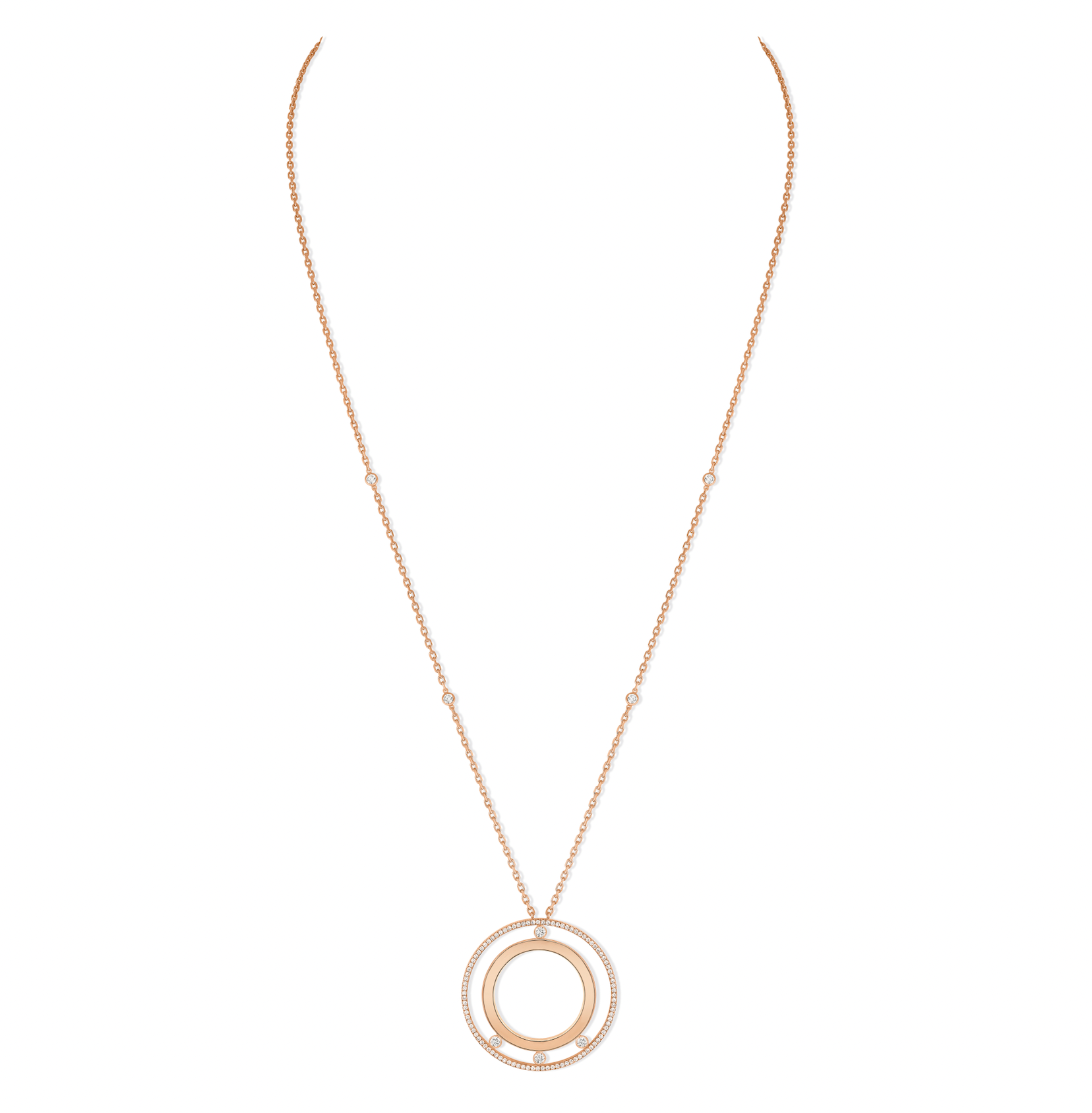 Messika PINK GOLD DIAMOND NECKLACE MOVE ROMANE LONG NECKLACE 11169 PG