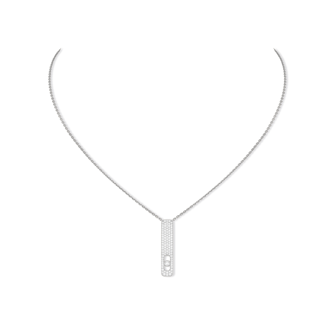 My First Diamond Small White Gold Diamond Pavé Pendant 07520-WG