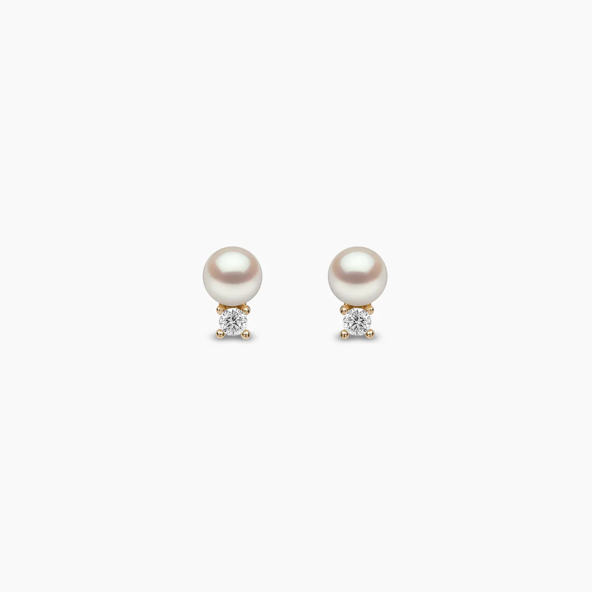 TREND FRESHWATER PEARL & DIAMOND PETITE STUD EARRINGS TEM0239-6F