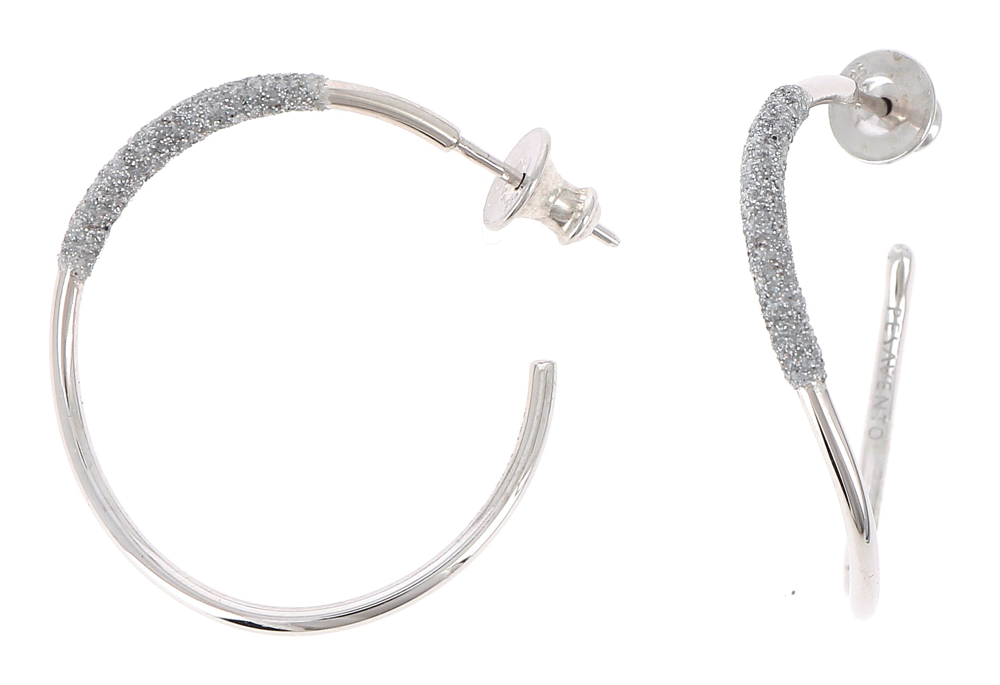 Hoop earrings in rhodium-plated silver dust of re Pesavento WPLVO1157